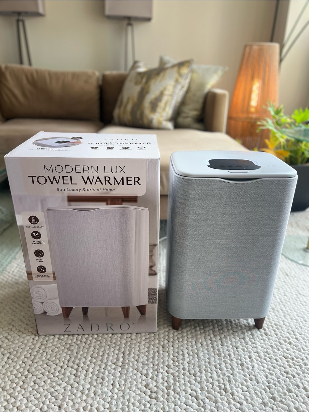Zadro Modern Lux Towel Warmer 24L Aromatherapy Timer